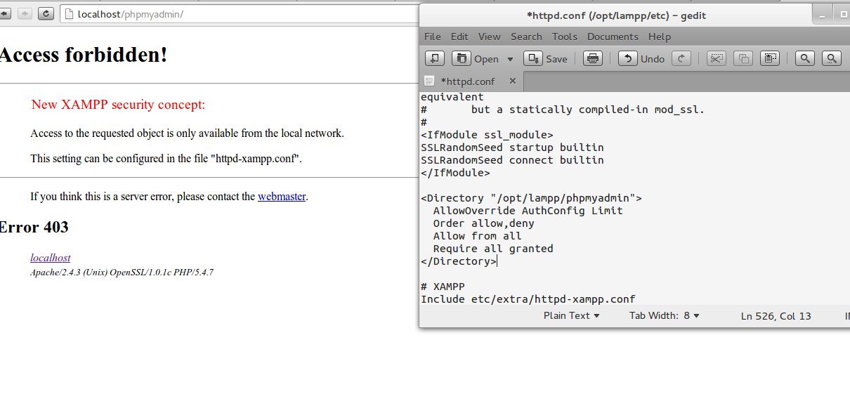 Nueva seguridad-Error de acceso a PHPMyAdmin