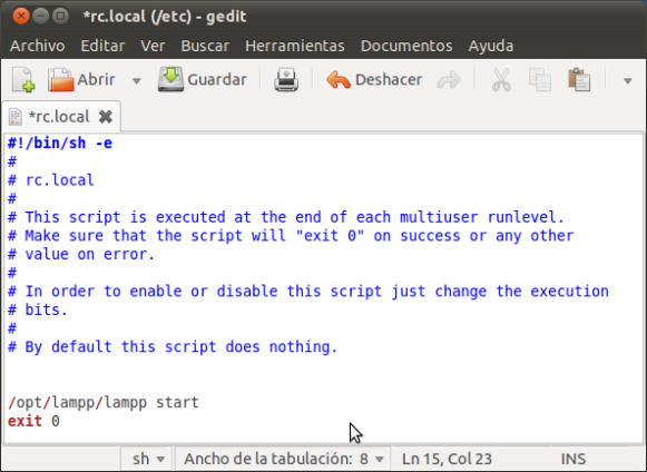 rc.local Xampp.