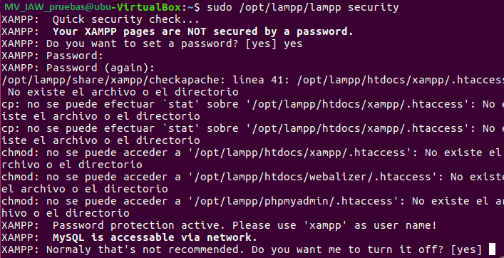 Seguridad XAMPP.